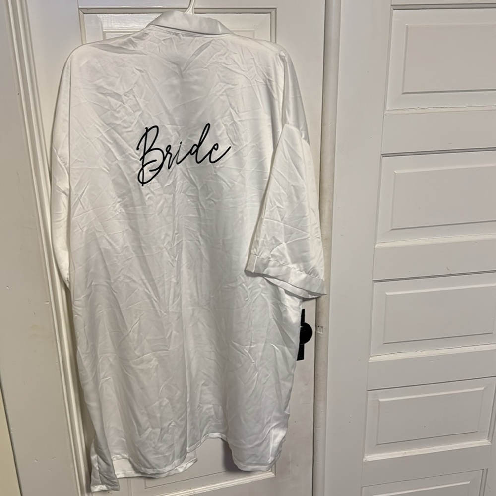 White satin bride robe